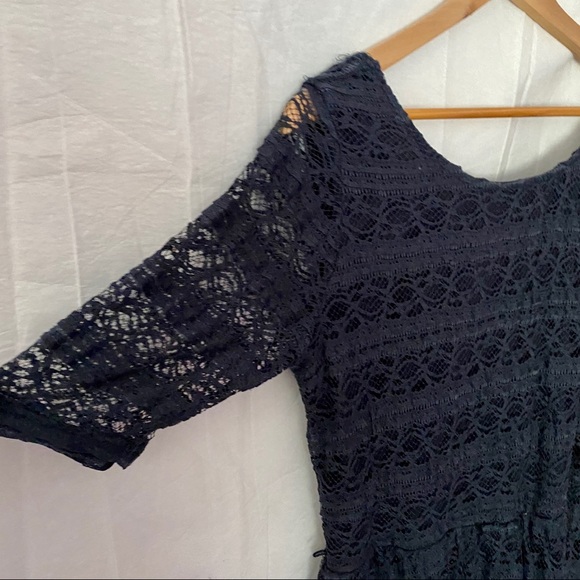 Navy Blue Lace Dress Juniors Size XL - Picture 6 of 10